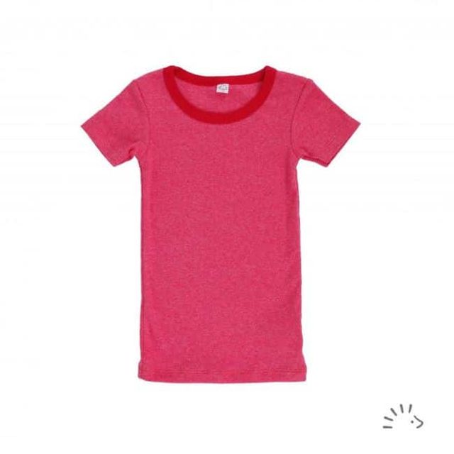 Kids' short-sleeve ribbed cotton undershirt (vest)