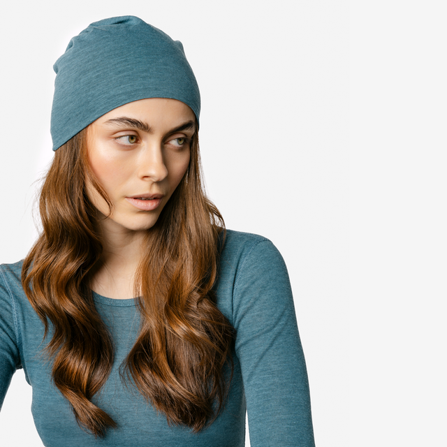 Wool and cotton knitted hat (beanie)