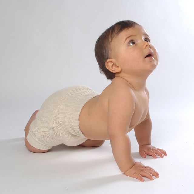 Double-knit merino wool diaper (nappy) cover