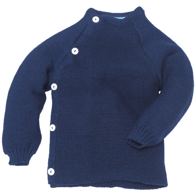Baby merino wool knitted wrap jacket (Schlüttli)