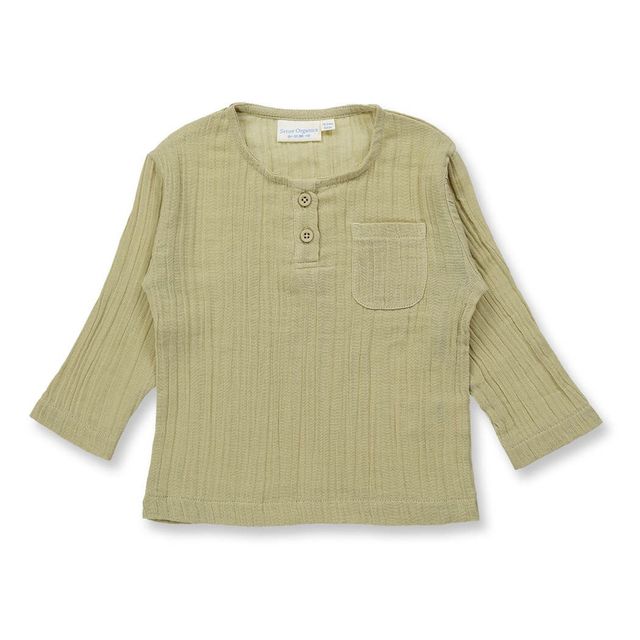 Boys' cotton muslin long-sleeve shirt