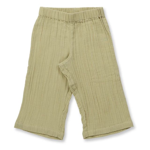 Girls' wide-leg cotton muslin pants (trousers)
