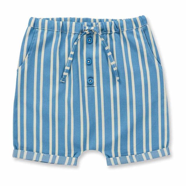 Baby striped cotton twill shorts