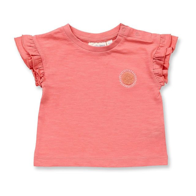 Baby organic cotton T-shirt with sun embroidery
