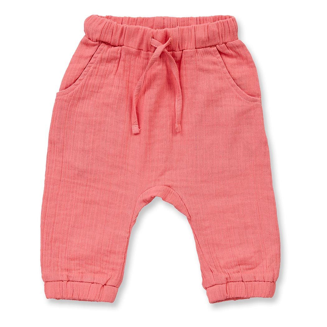 Baby organic cotton muslin pants (trousers)