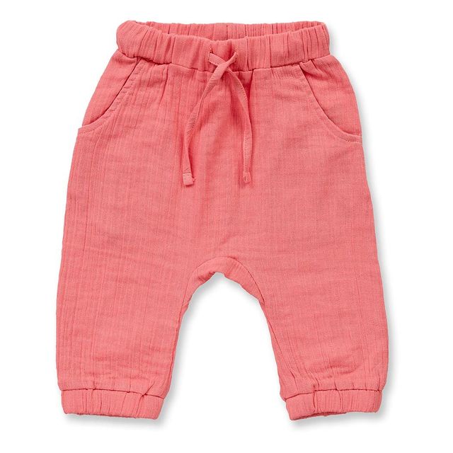Baby organic cotton muslin pants (trousers)