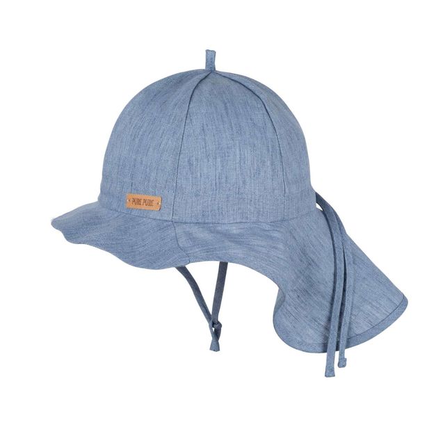 Organic linen sun hat with neck flap