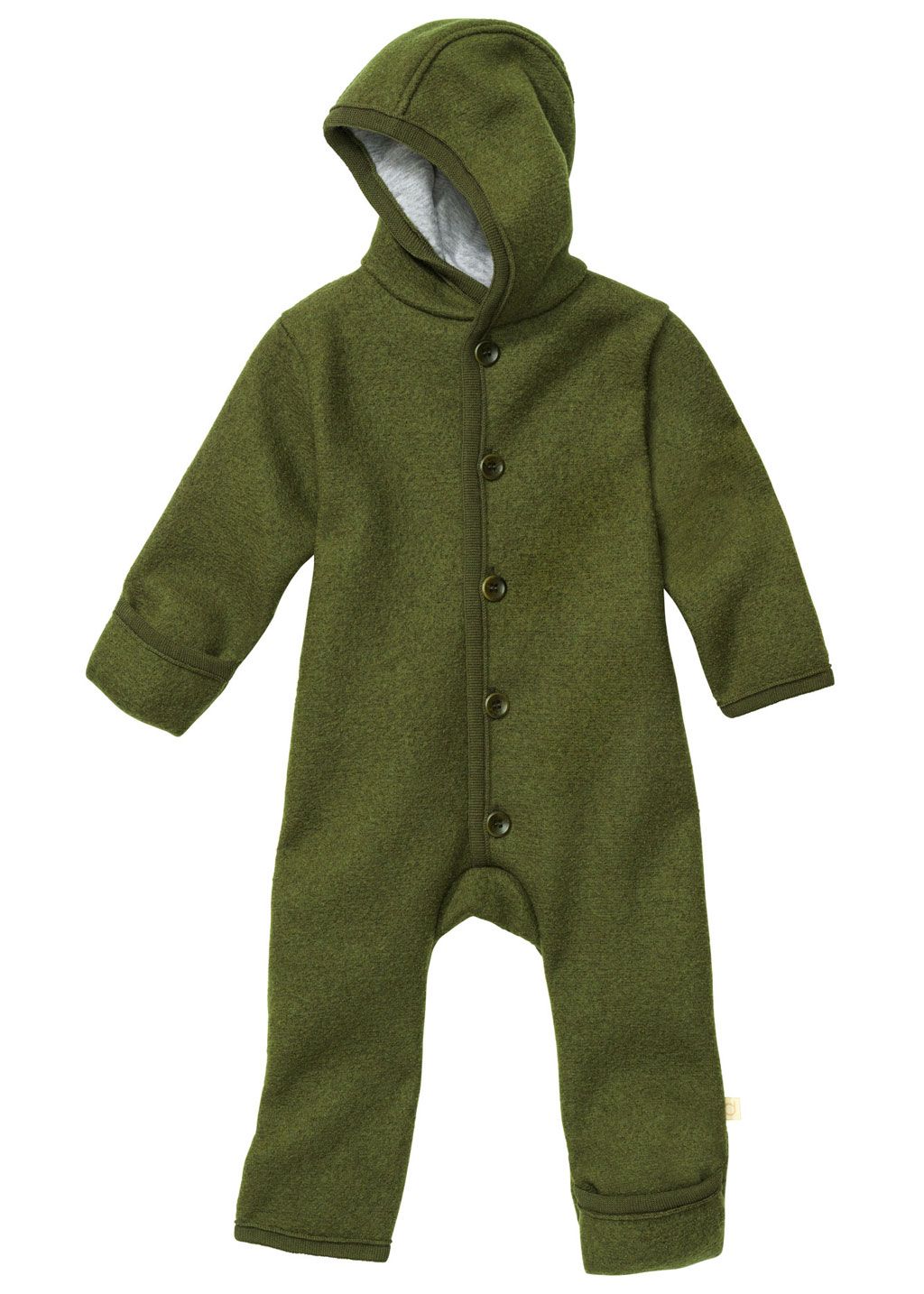 Baby boiled merino wool hooded overall