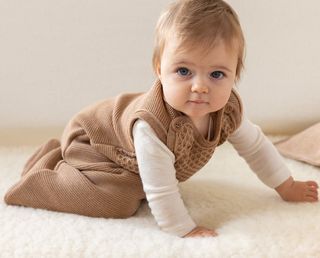 Baby merino wool knit sleeping bag