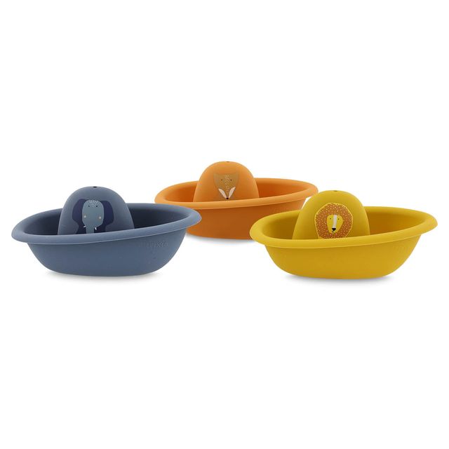 Silicone stackable bath boats, set of 3