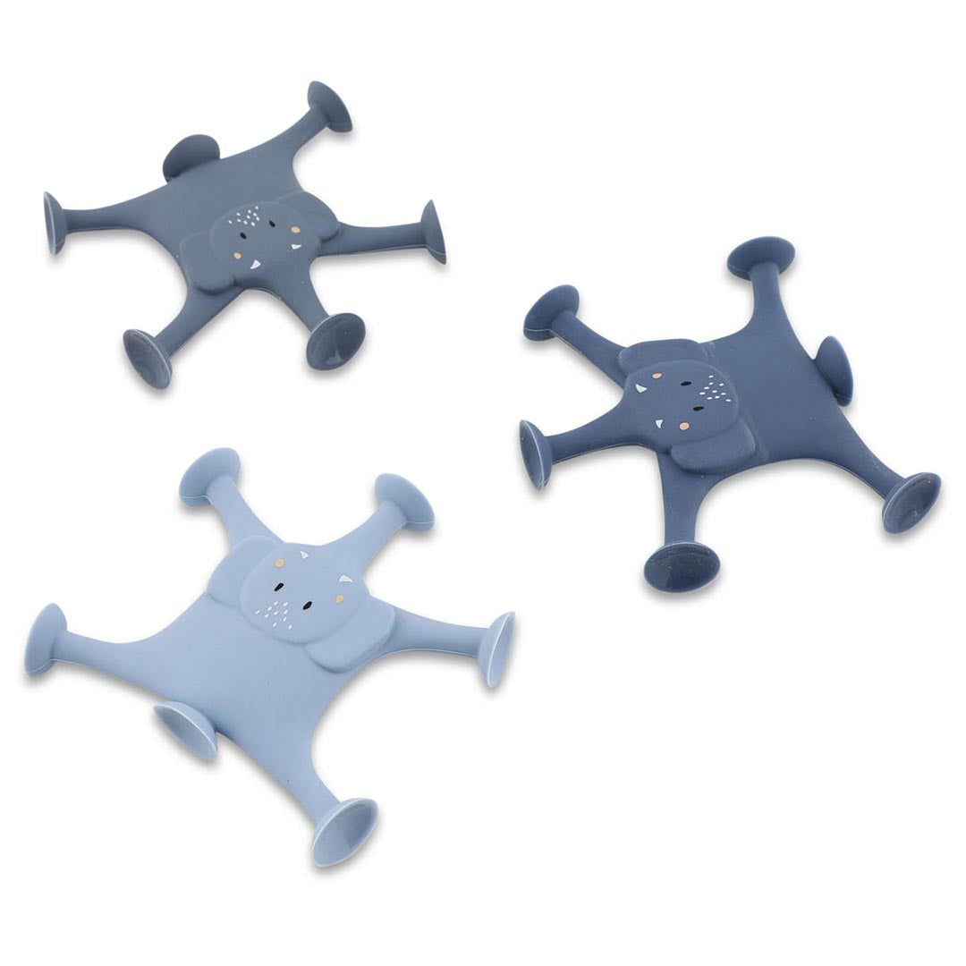 Elephant family silicone suction bath toys, set of 3