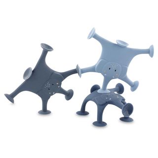 Elephant family silicone suction bath toys, set of 3