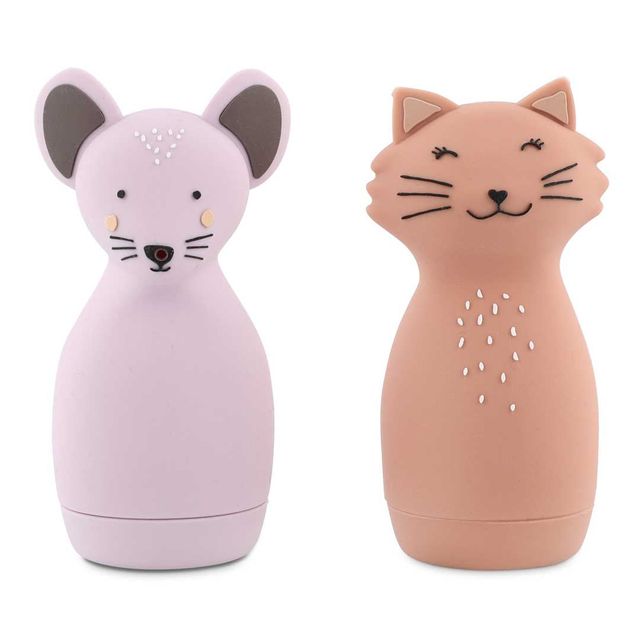 Silicone bath toys, cat and mouse