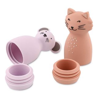Silicone bath toys, cat and mouse
