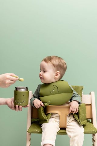 Silicone bibs with food-catching pocket, pack of 2