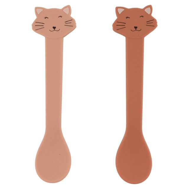 Silicone baby spoons with steel core, 2-pack