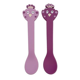 Baby silicone spoons with stainless steel core, set of 2