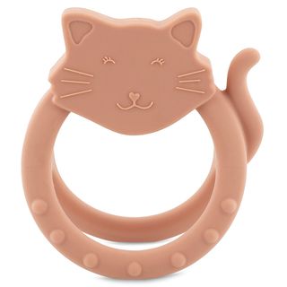 Cat-shaped silicone sensory teether