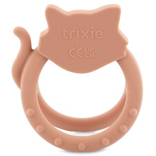 Cat-shaped silicone sensory teether