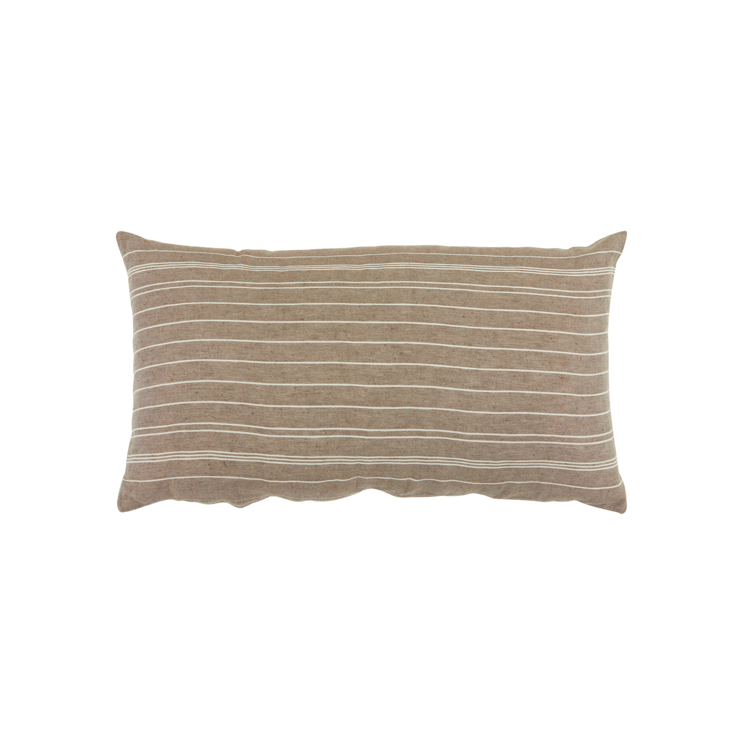 Half-linen striped cushion cover with nut buttons
