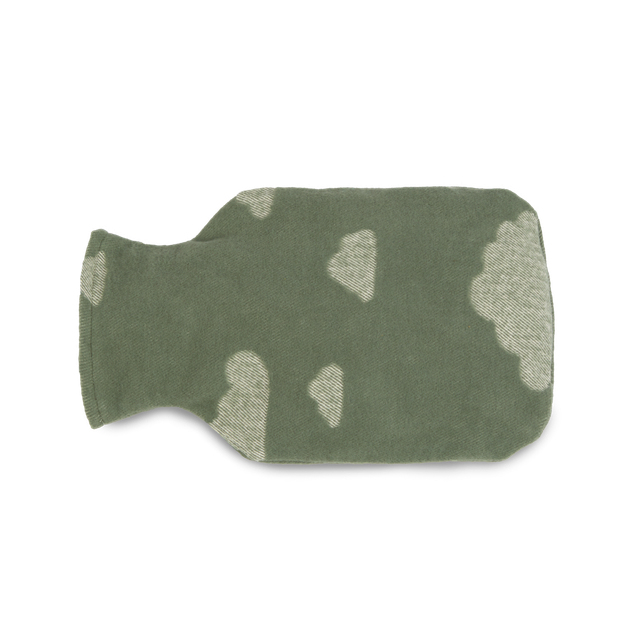 Cotton hot water bottle cover with cloud print