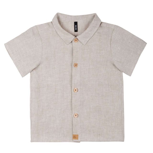 Organic linen short-sleeve shirt