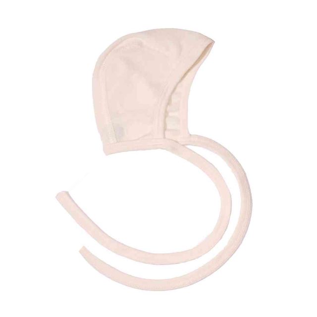 Baby merino wool and silk bonnet (béguin)