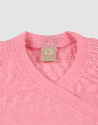 Baby merino wool and silk pointelle wrap bodysuit