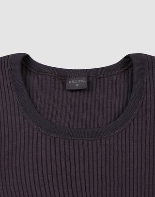 Women's merino wool ribbed long-sleeve midi dress