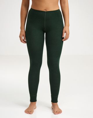 Women's merino wool jersey leggings with slim waistband