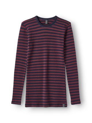 Women's merino wool long-sleeve top with high crew neck
