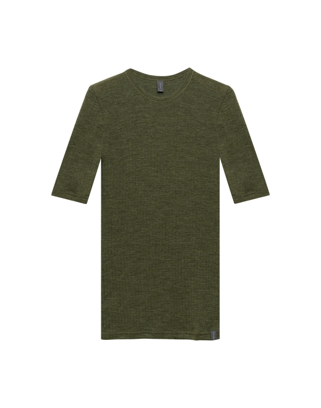 Women's merino wool wide-rib high-neck T-shirt