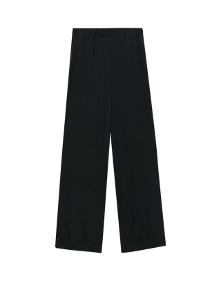 Women's merino wool wide-rib straight-leg trousers (pants)