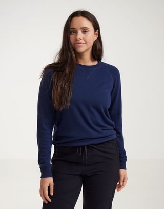 Women's merino wool terry raglan sweatshirt