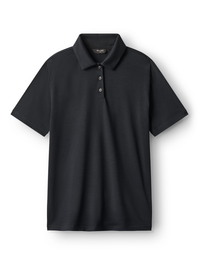 Women's short-sleeved merino wool polo shirt