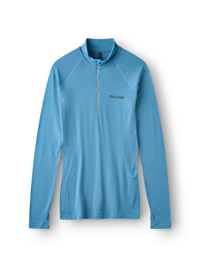 Women's merino wool half-zip raglan top