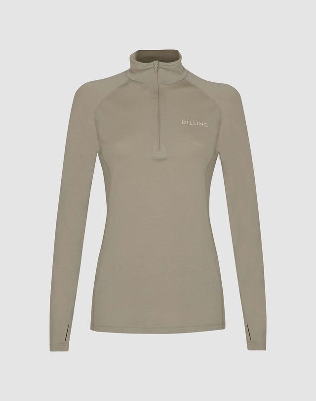Women's merino wool half-zip raglan top