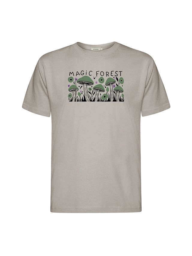 Men's cotton oversize T-shirt with forest print