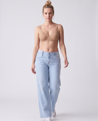 Maternity wide-leg jeans in cotton
