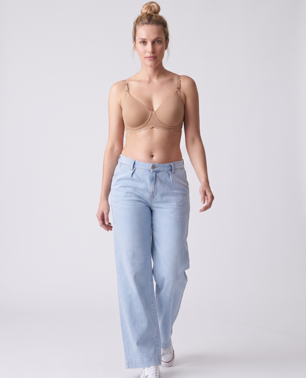 Maternity wide-leg jeans in cotton