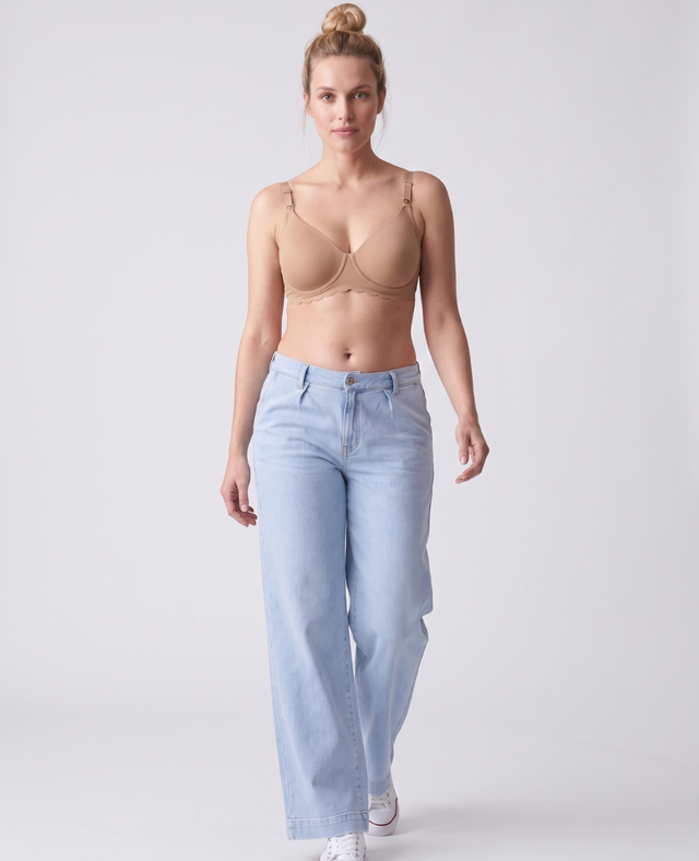Maternity wide-leg jeans in cotton