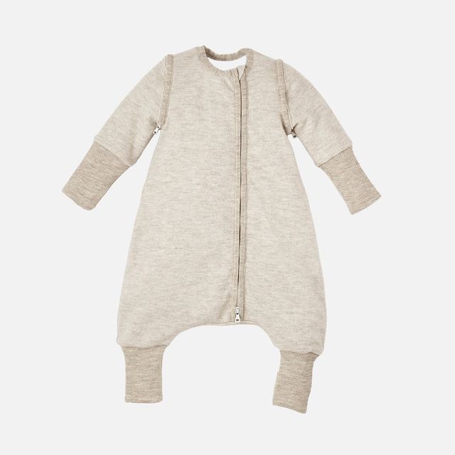 Baby and kids' boiled merino wool sleeping bag with zip-off sleeves
