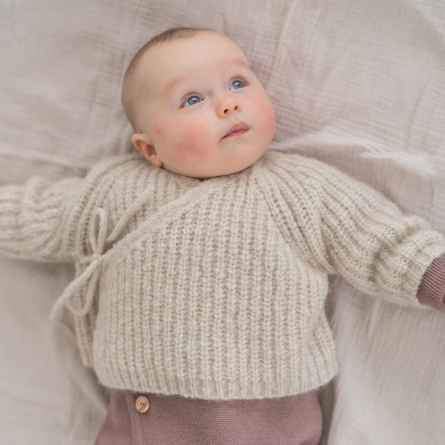Baby merino wool, alpaca and silk wrap cardigan
