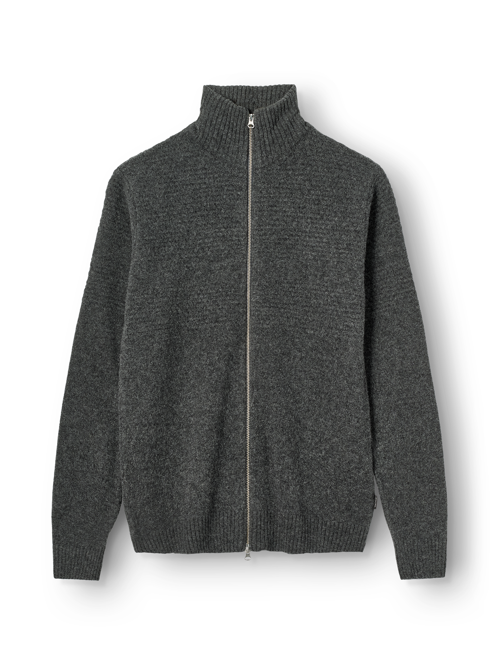 Men's lambswool textured-knit cardigan