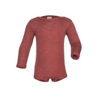 Baby merino wool and silk long-sleeved bodysuit (vest)
