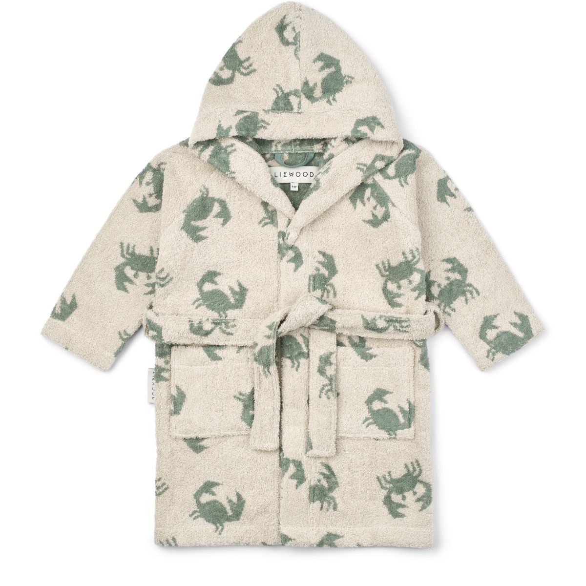 Kids' hooded cotton terry bathrobe