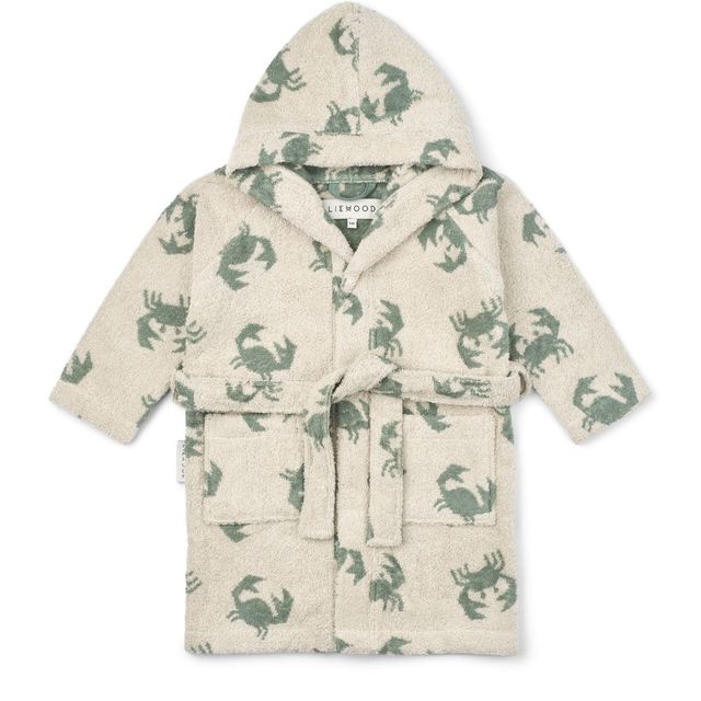 Kids' hooded cotton terry bathrobe
