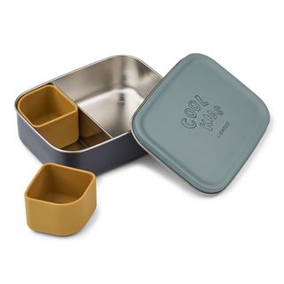 Kids' stainless steel lunch box with silicone dividers