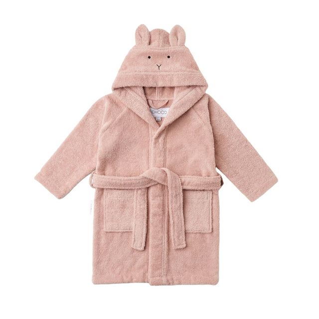 Kids' cotton terry hooded bathrobe with ears