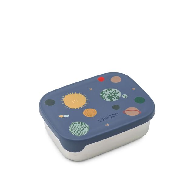 Kids' stainless steel lunch box with three compartments